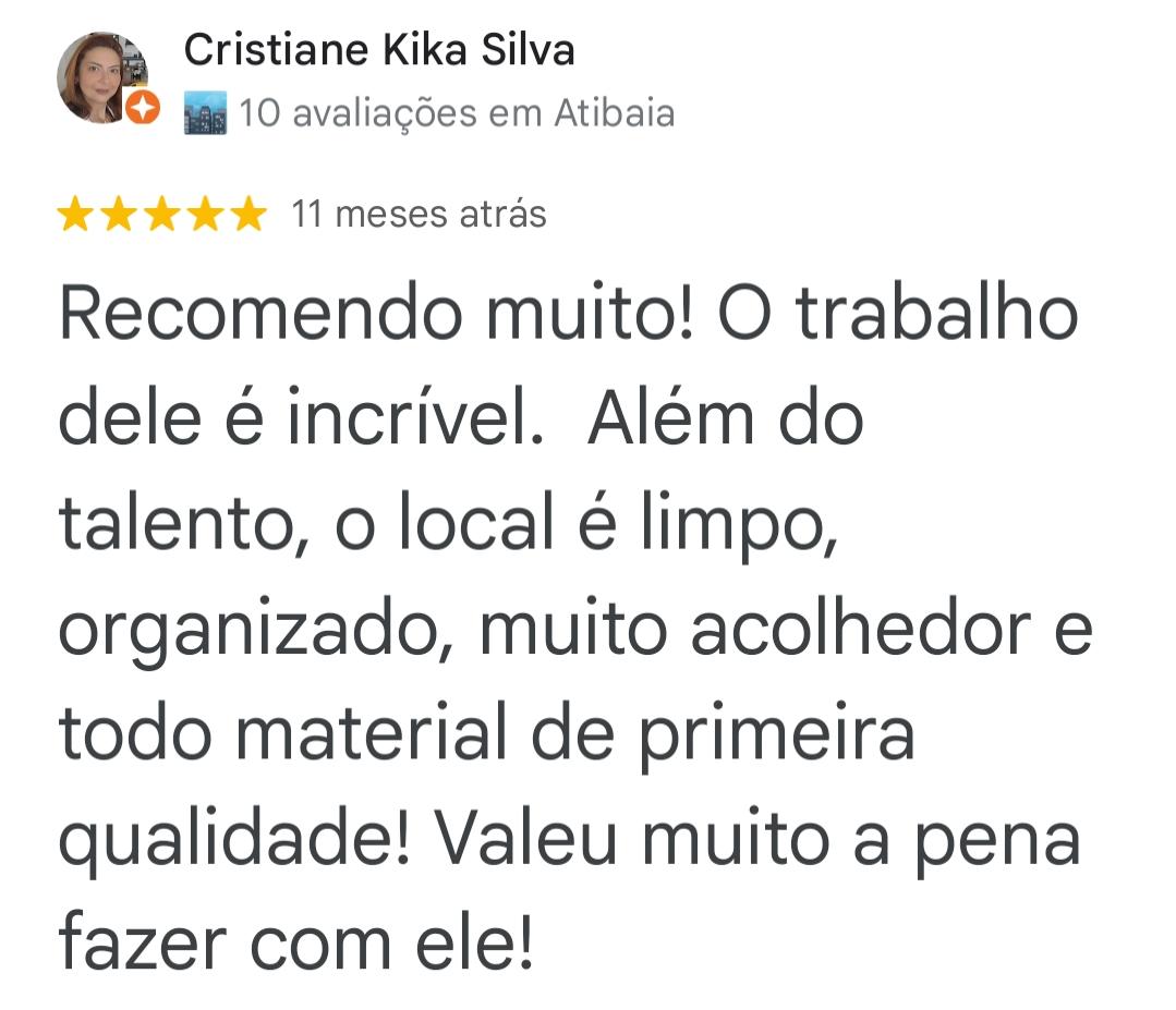 Avaliação de Cristiane Kika Silva — 5 estrelas no Google